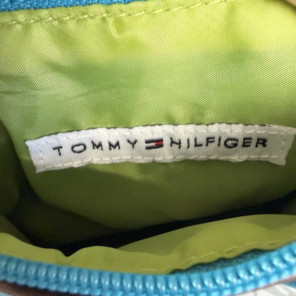 Tommy Hilfiger Vintage Shoulder Purse Teal Blue Flower Bag Charm Y2K NWOT - Picture 11 of 12